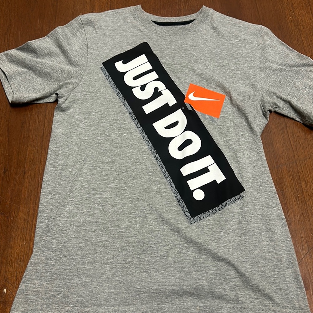 Nike grey “just do it” shirt size small